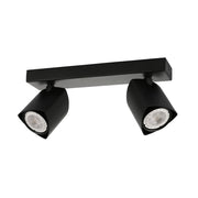 Faretto soffitto moderno doppio nero orientabile 2xGU10 Italux