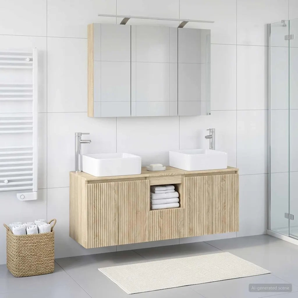 Set di Armadi da Bagno 4 pcs Rovere Sonoma 100 x 14,5 x 70 cm 3406377