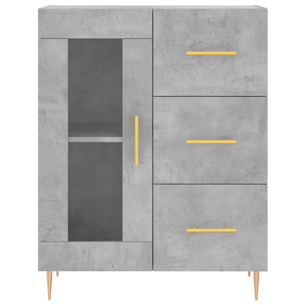 Credenza-Buffet-Armadio da cucina Grigio Cemento 69,5x34x180 cm in Legno Multistrato 730047