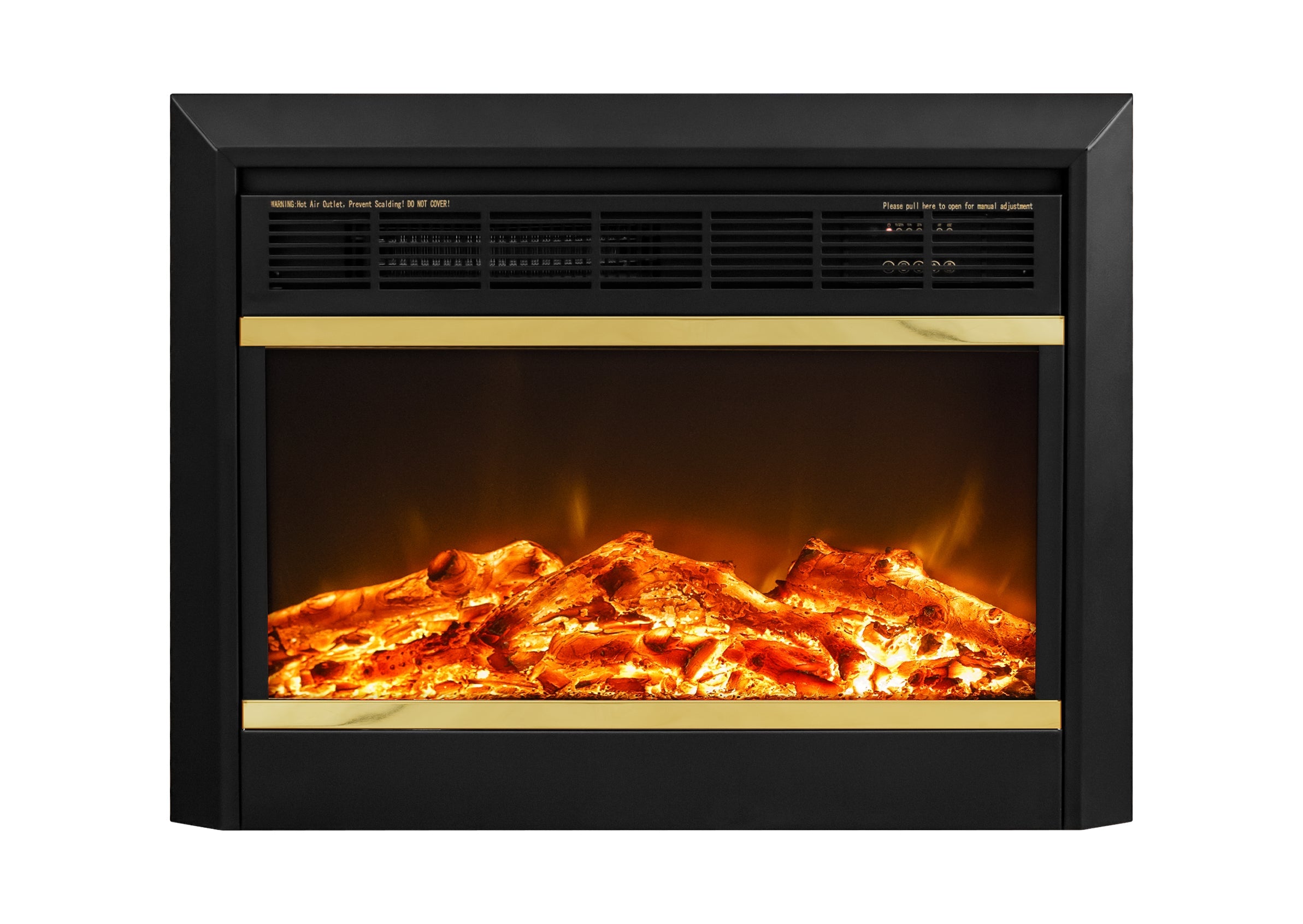 Camino Elettrico da Incasso 51,5x65,7x20,5 cm Effetto Fiamma 1500W Mars Nero