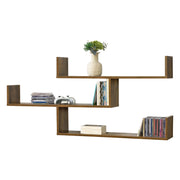 Mensola da Parete Grimstad con 3 Ripiani 119x18x55 cm - Effetto Legno Scuro [en.casa]