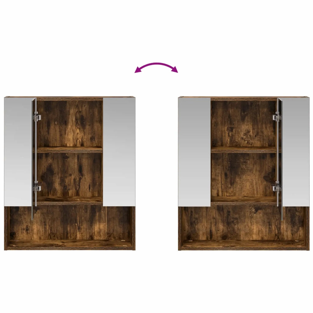 Mobiletto per specchio da bagno Rovere fumé 60 x 14.5 x 70 cm 889187