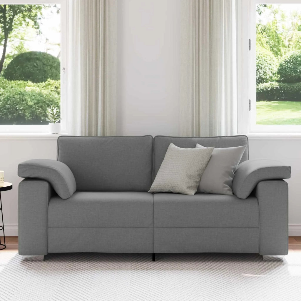 Divano a due posti Grigio scuro 180 cm Tessuto 4105228