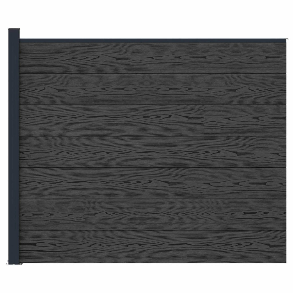 Pannello di recinzione | Recinzione da Giardino WPC e Alluminio Nero