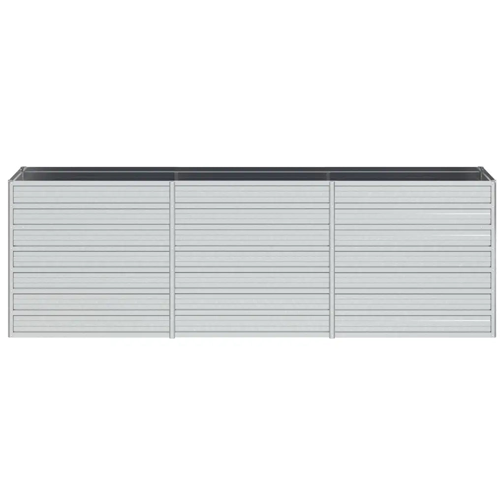 Letto Rialzato Giardino 240x40x77 cm in Acciaio Zincato Argento cod mxl 46437