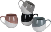 Set di tazze da caffè e tè a doppio strato ceramico a due colori, con 4 tazze