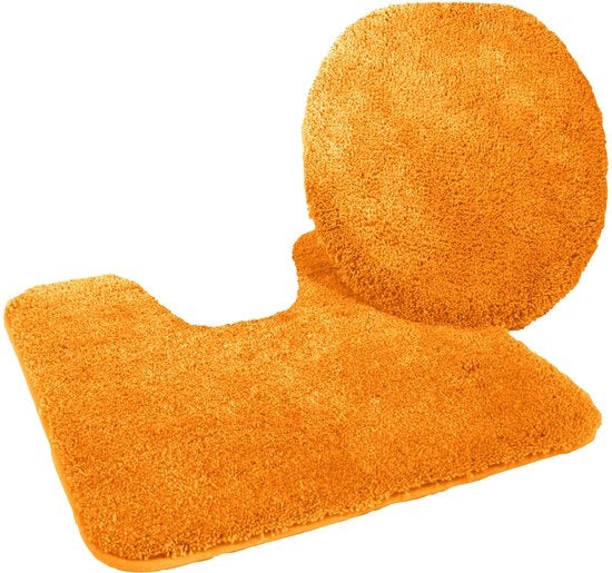 Kit di protezione per bagno 2 pezzi, composto da uno specchio per bagno 47x50 cm e un tappetino con foro 50x55 cm, terra.