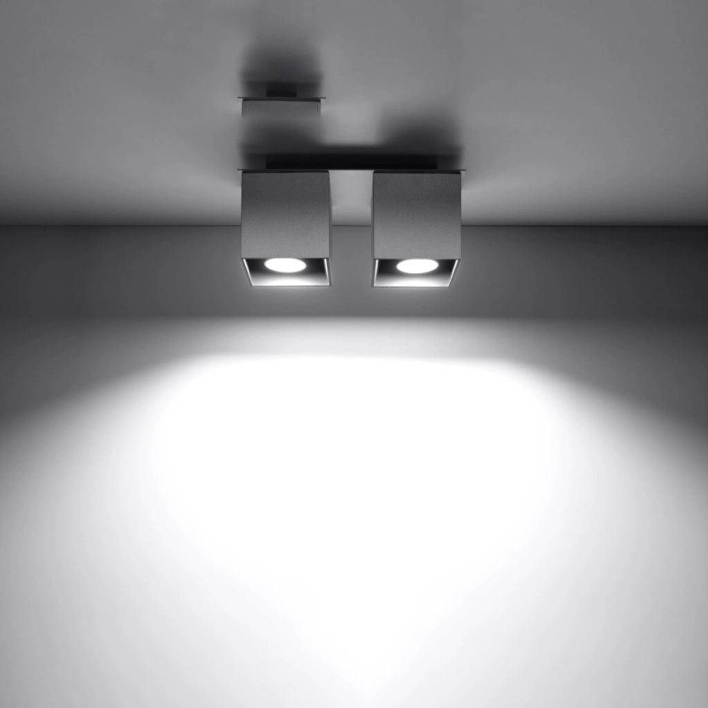 Lampada da parete moderna in alluminio grigio Quad Deep Space 2x GU10 LED Max 10W