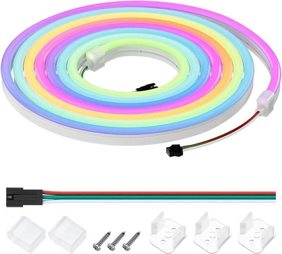 Strisce LED Neon RGB indirizzabili 3M IC WS2811 54IC 108LEDs/m IP67 Resistenti all'acqua T0817 Strisce LED flessibili con effetto chasing per decorazioni indoor DIY (senza alimentatore e controller)