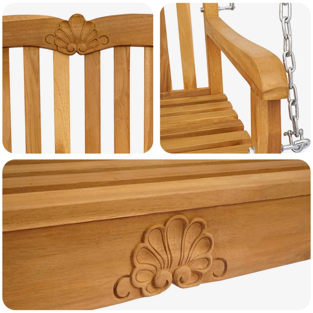 Panchina a Dondolo Naturale 114 x 60 x 60,5 cm