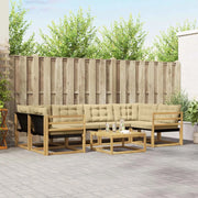 Set di divani da esterno 7 pz Bianco e Beige 3388459
