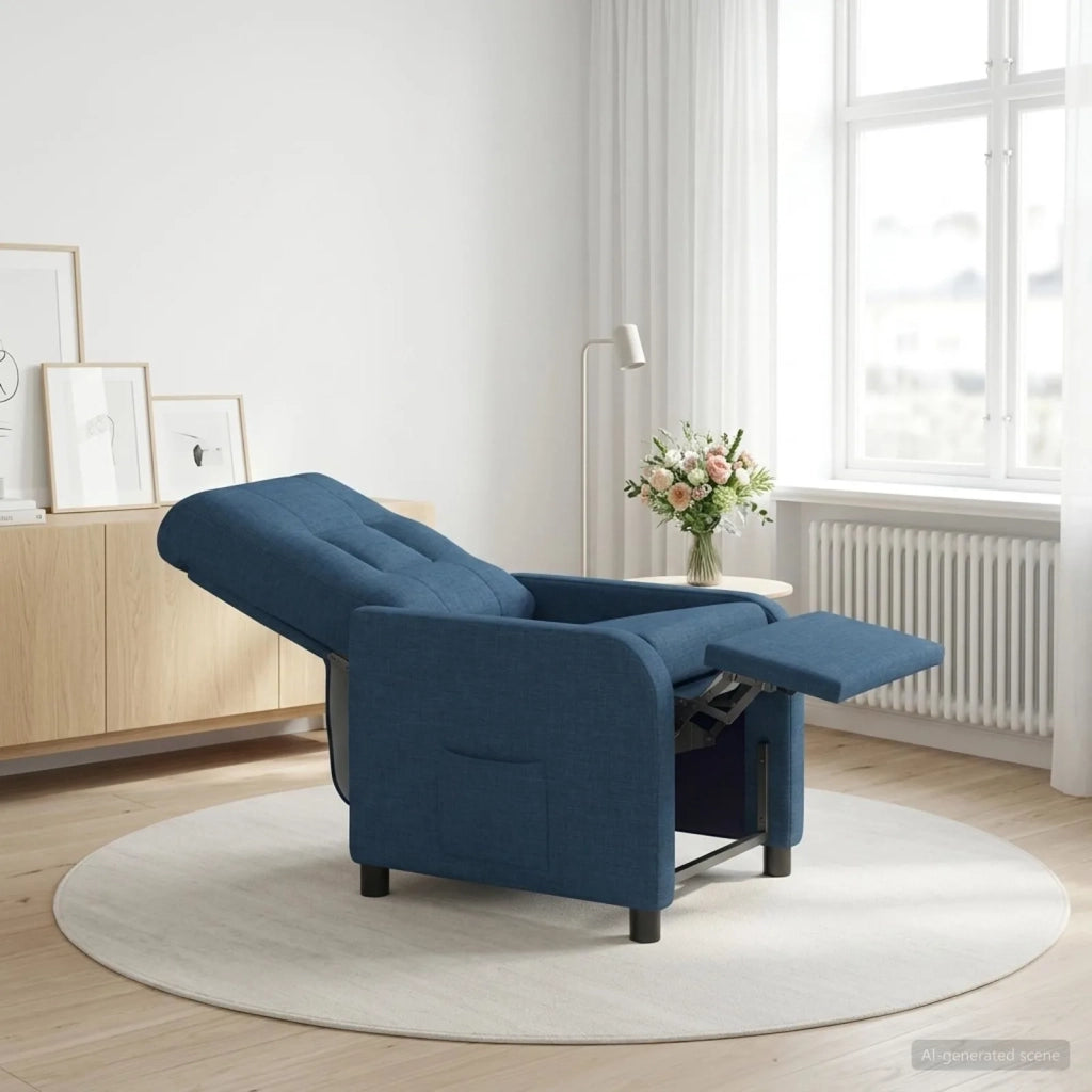Divano Sedia-Poltrona reclinabile Blu Tessuto 910592