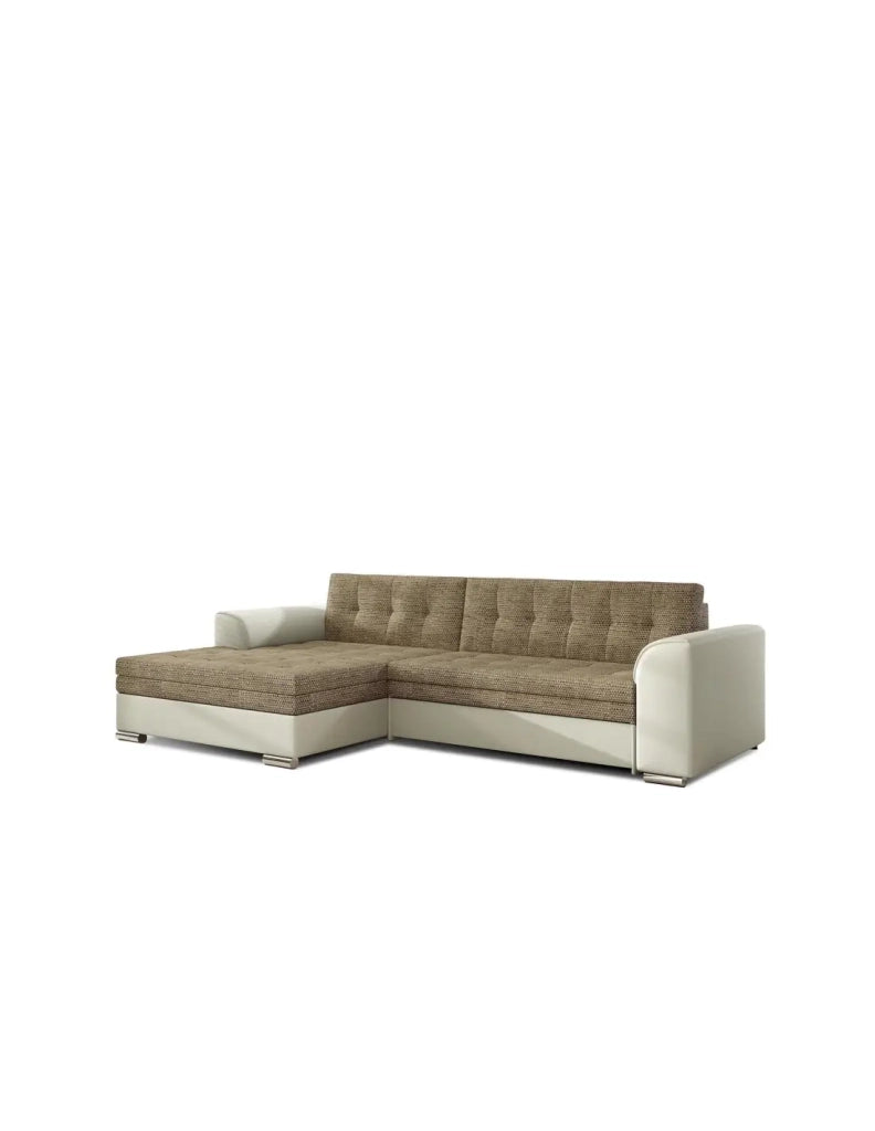 Divano angolare convertibile CONFORTO 4 posti beige e crema – angolo sinistro