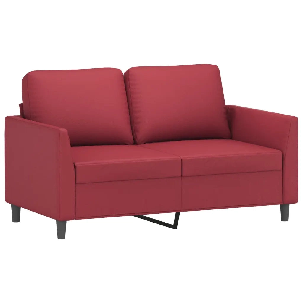 vidaXL Set di Divani 2 pz con Cuscini Rosso Vino in Similpelle
