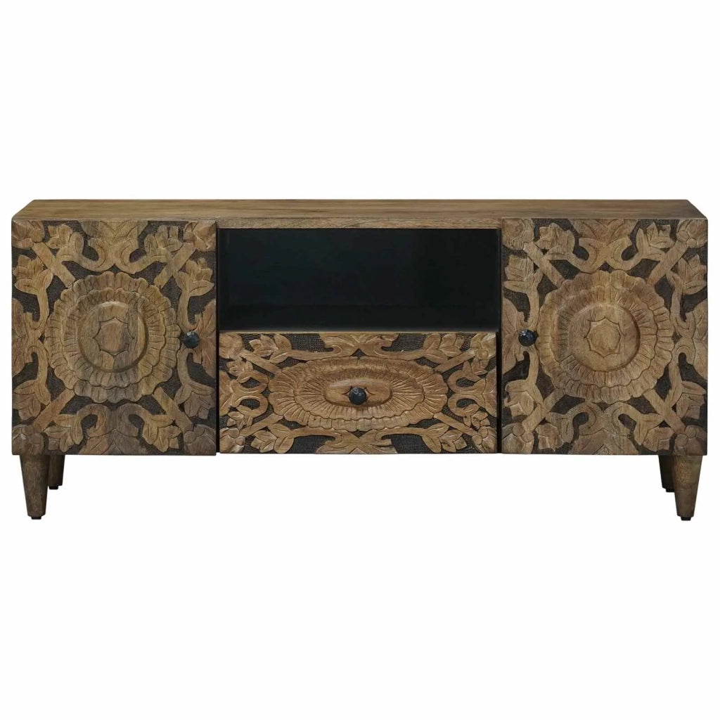 Mobile TV-Credenza per TV Marrone 105 x 33,5 x 46 cm Legno di mango massello 967388