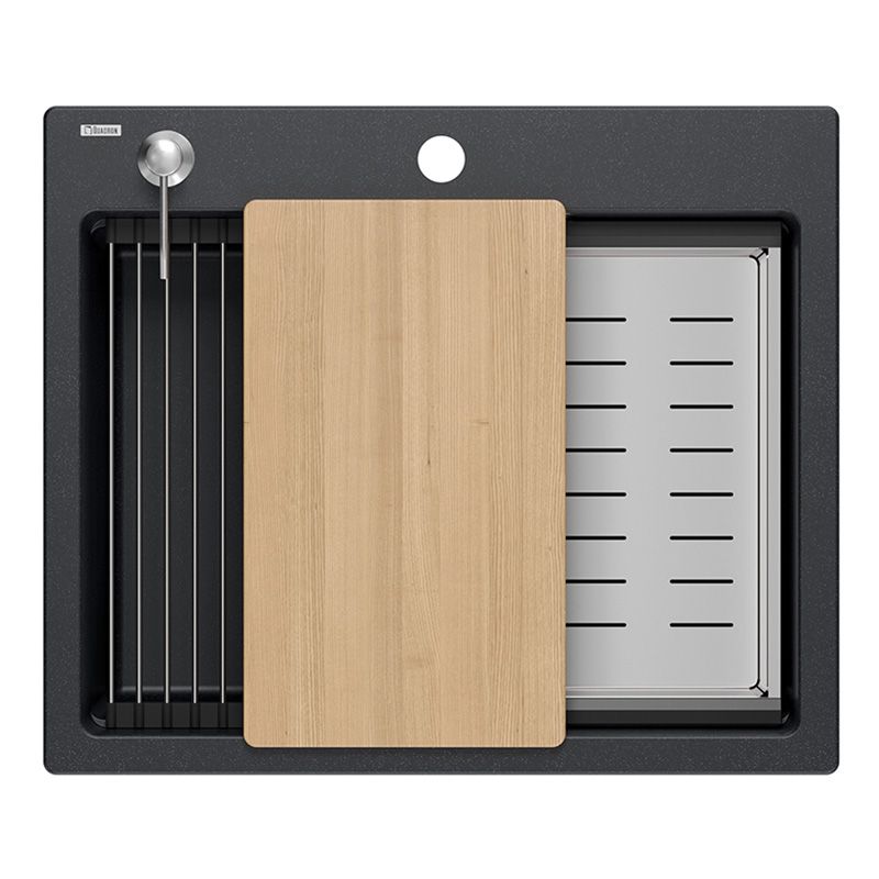 Lavello In Granito Kurt 110 Workstation Black Dotted