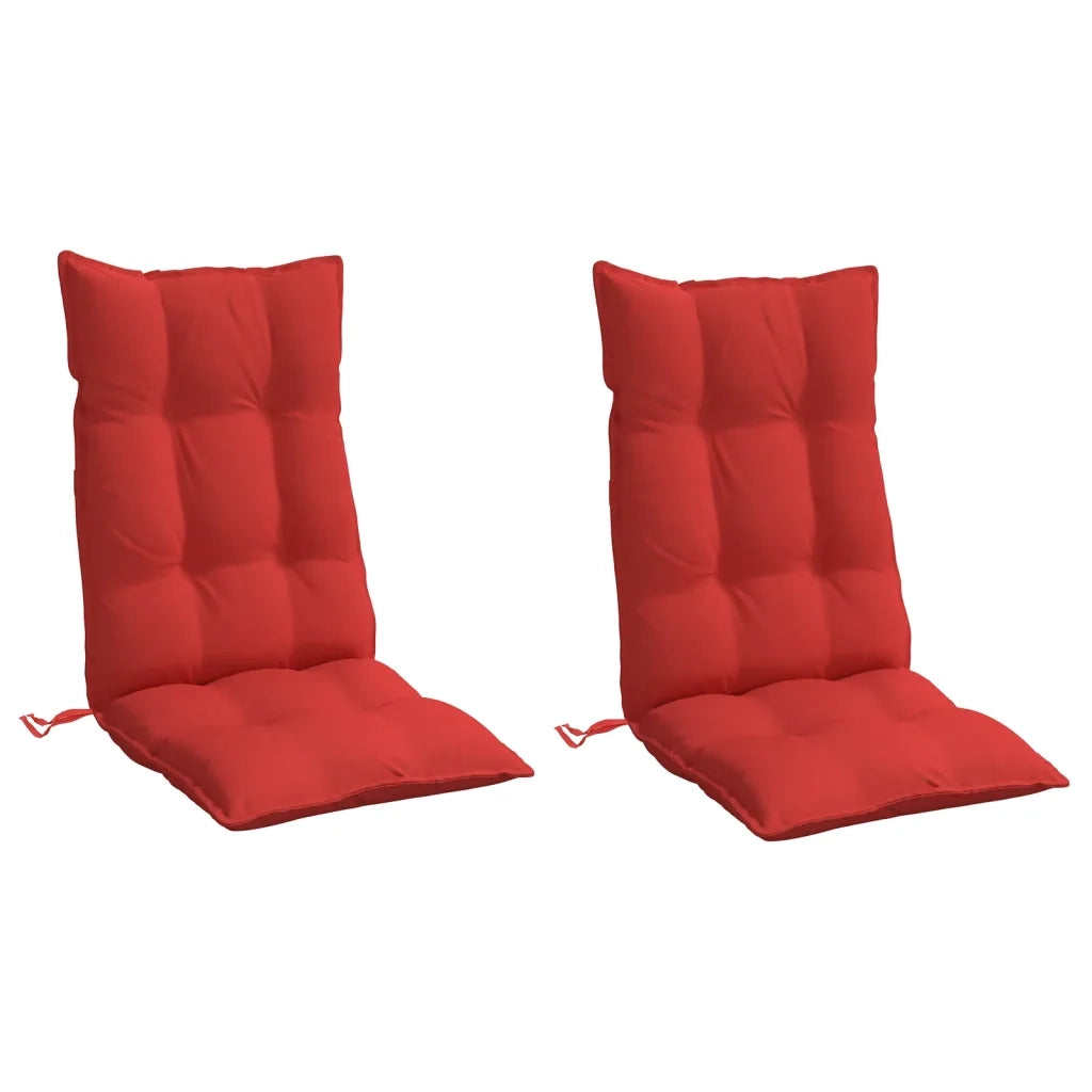 Cuscini per Sedia con Schienale Alto 2 pz Rosso Tessuto Oxford