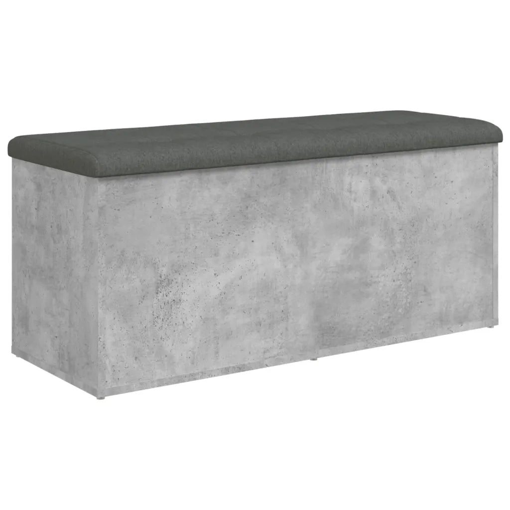 Panca Portaoggetti-Sgabello-Panca con Contenitore Grigio Cemento 102x42x45cm Legno Multistrato