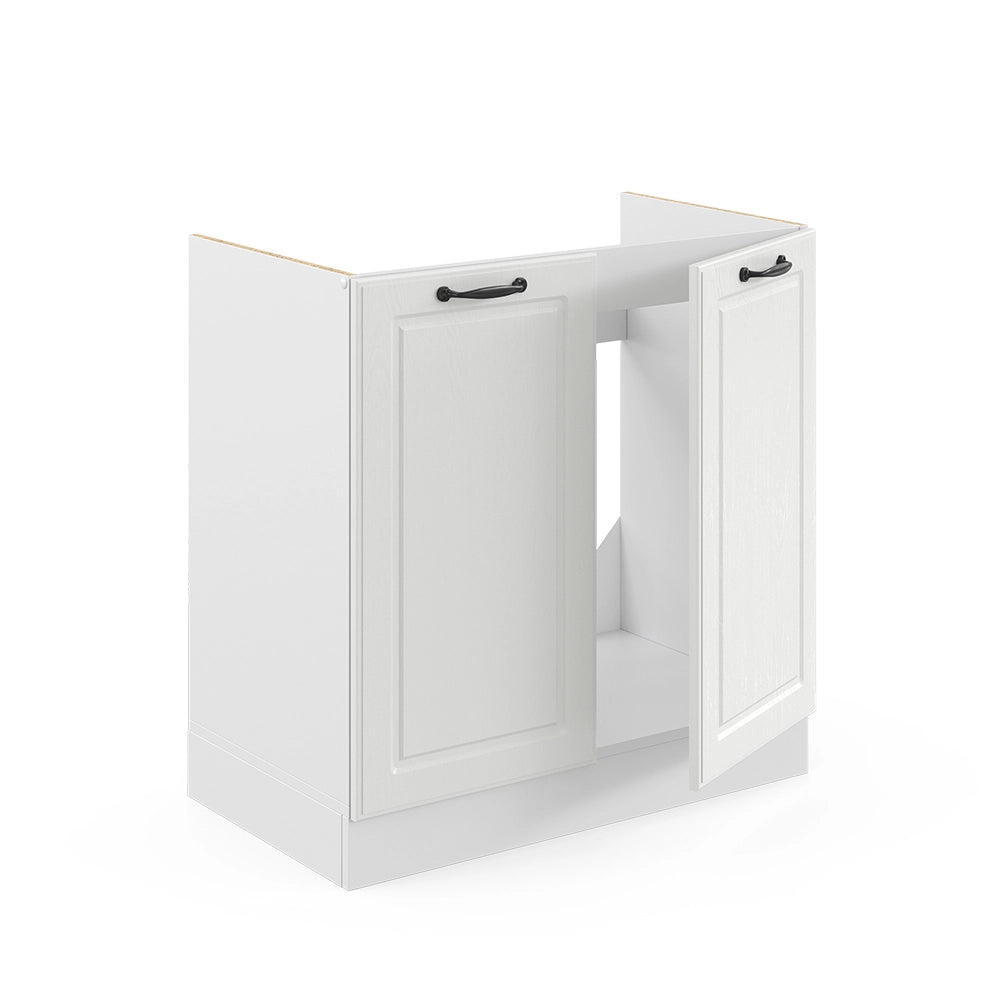 Vicco Mobile lavello cucina Bianco casa di campagna 80 cm , PL Rovere