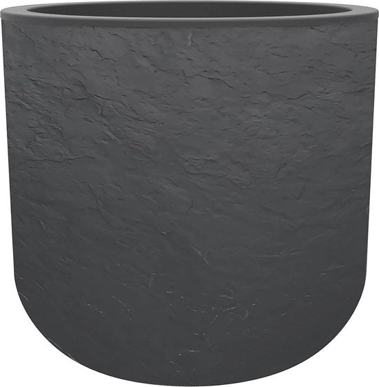 Tazza Rotonda 40 cm 325 L Zona di Accumulo Acqua Imitazione Pietra - Ø 385 x H 368 cm - Grigio Antracite - Tazza per Piante Tazza per Fiori