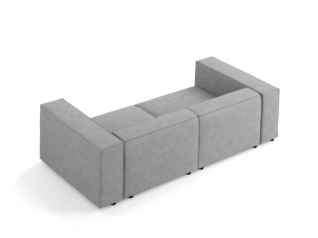 Cosmopolitan Design - Divano "Arendal" 3 posti in ciniglia con effetto a coste grigio scuro 