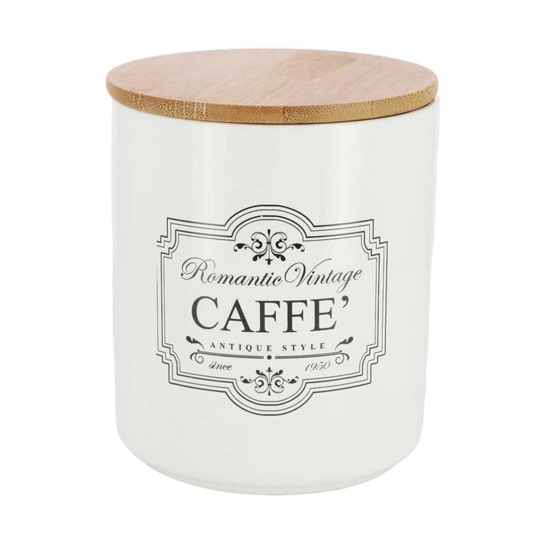BARATTOLO IN CERAMICA CON TAPPO IN LEGNO 10XH12CM PER IL CAFFÈ