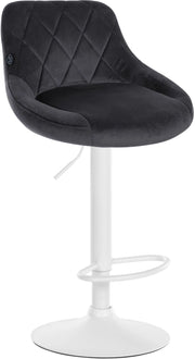 Sgabello da bar Lazio Velvet grigio scuro,bianco