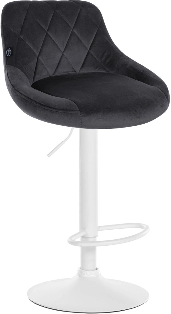 Sgabello da bar Lazio Velvet grigio scuro,bianco