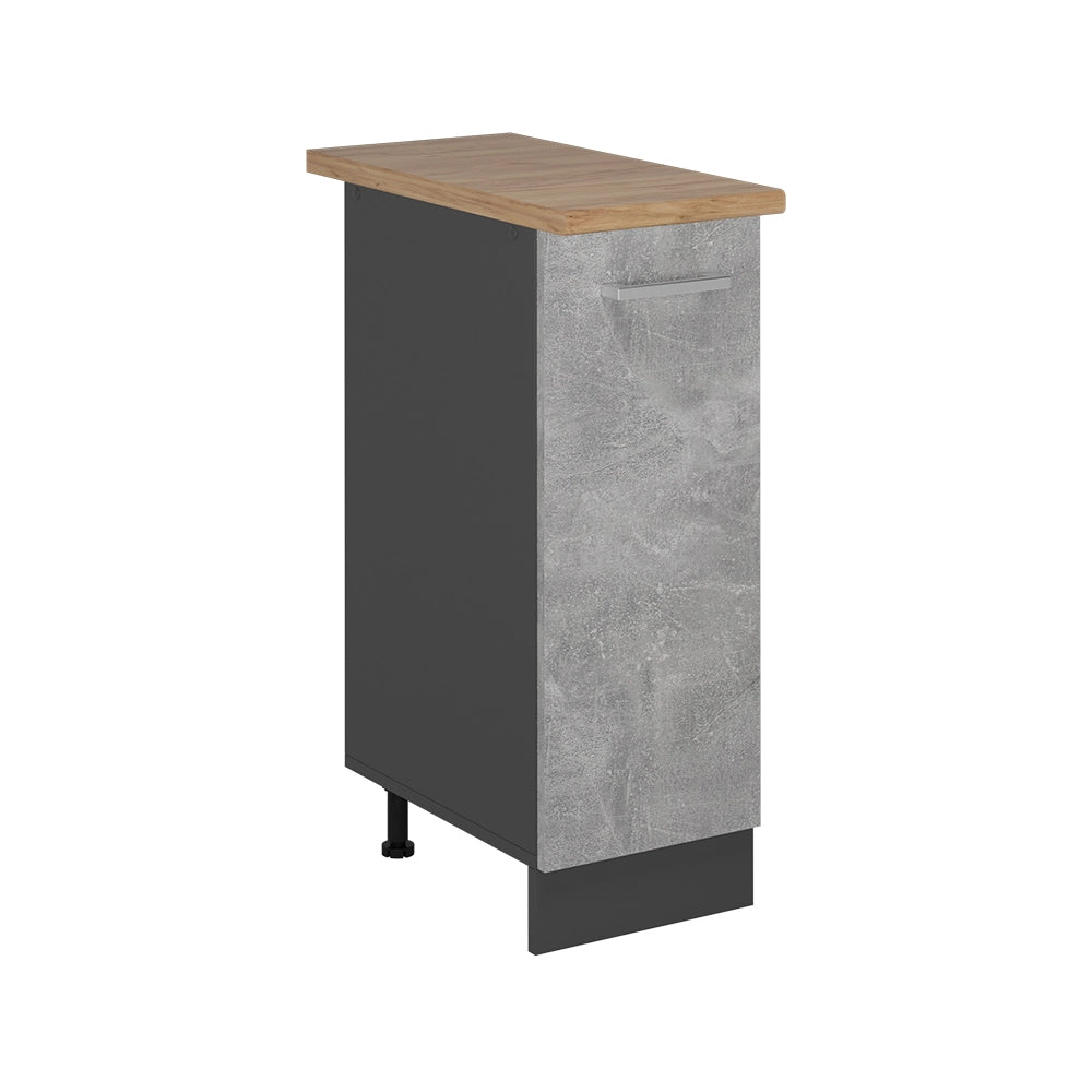 Armadio cucina dispensa alto R-Line Calcestruzzo/Antracite 30 cm, PL Rovere Vicco