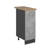 Armadio cucina dispensa alto R-Line Calcestruzzo/Antracite 30 cm, PL Rovere Vicco