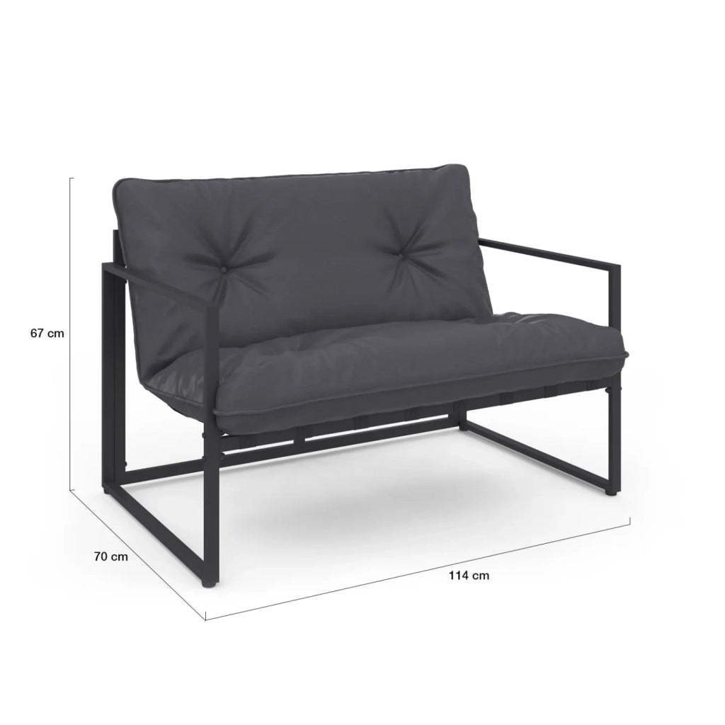 IDMarket - Set di mobili da giardino bassi NAIROBI 6 posti in acciaio grigio antracite