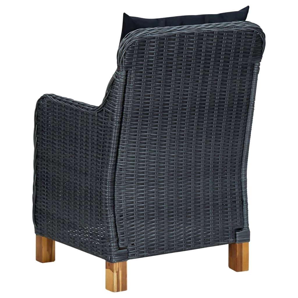 Set da pranzo da giardino per esterni 5 pezzi mobili grigio scuro 02_0013806