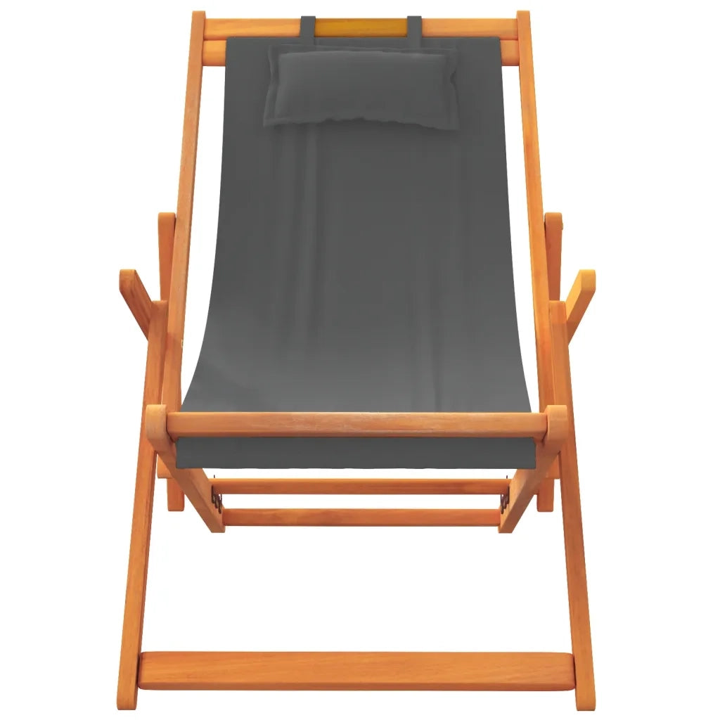 Sedie da Spiaggia Pieghevoli 2 pz in Tessuto Grigio 3214482