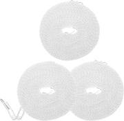 3 pezzi 2624 ft Winddichte Nylon Cavo da Stendino - Cavo da Stendino Riscattabile per Campeggio, Viaggio, Cappelli da Stendino o Casa (Bianco)