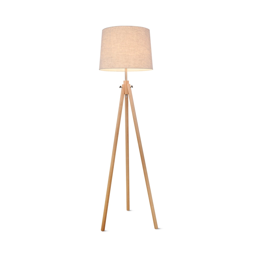 Maytoni lampada da terra contemporanea Calvin 1 luce E27 marrone metallo tessuto