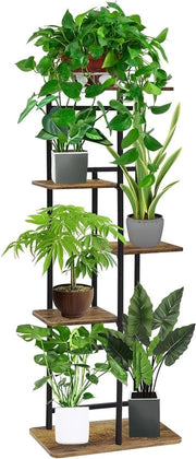 5-laagse houten bloemenrek - plantenrek voor binnen en buiten - decoratie voor tuin, balkon