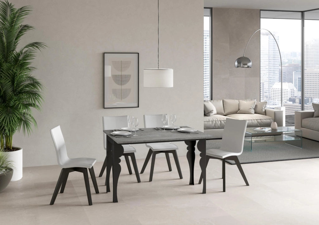 Tavolo apribile 120x45/90 cm Paxor Double Cemento telaio Antracite