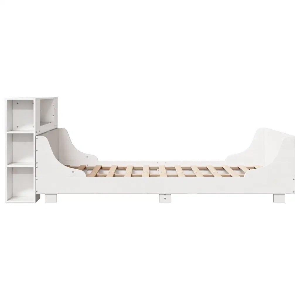 Giroletto senza Materasso-Struttura Letto Bianco 140x200 cm Legno Massello Pino 235969