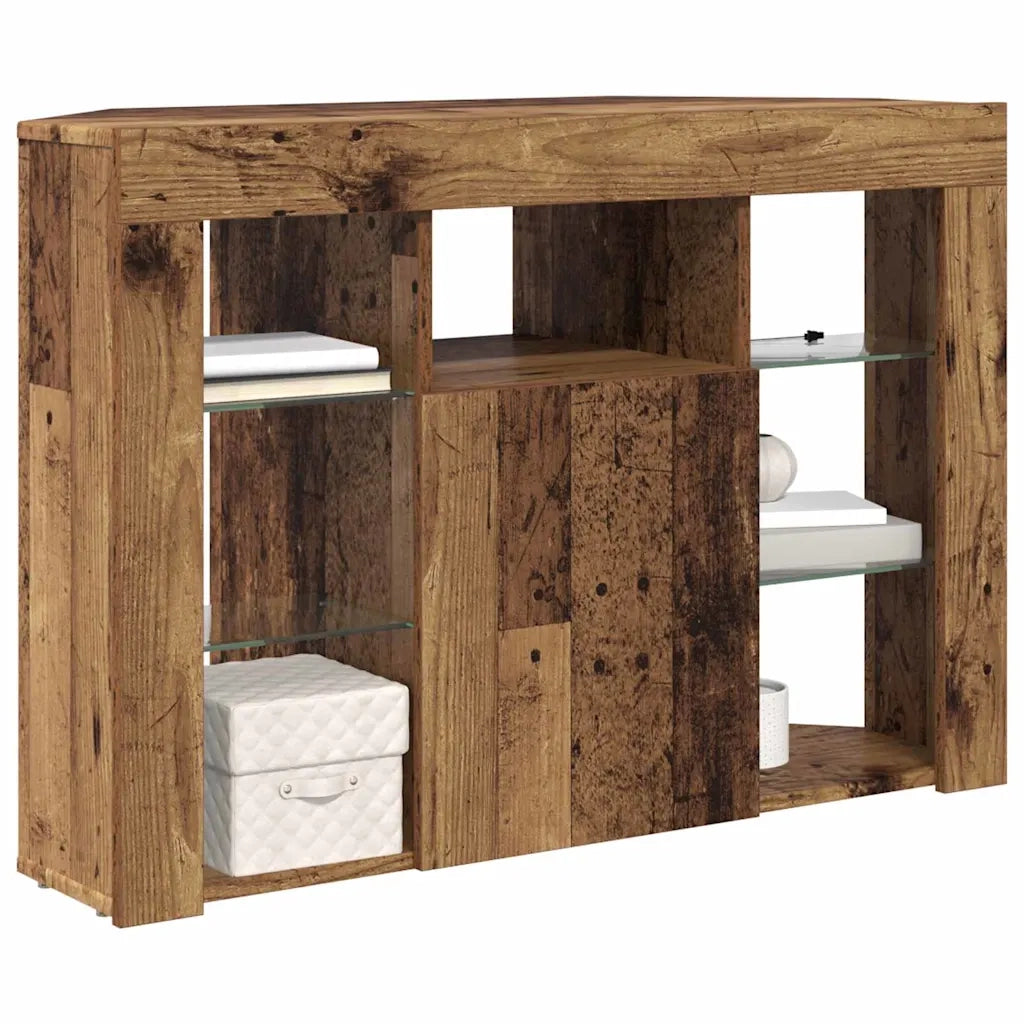 Mobile TV LED Angolare Legno vecchio 100x40x68cm 889793