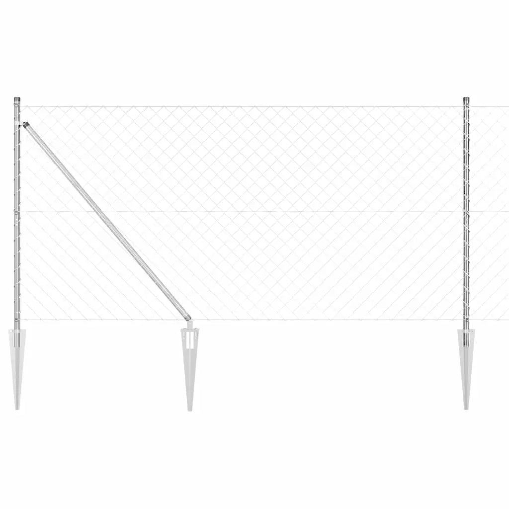 Palo della recinzione Argento 10 x 1,2 m (maglie 60 x 60 mm)