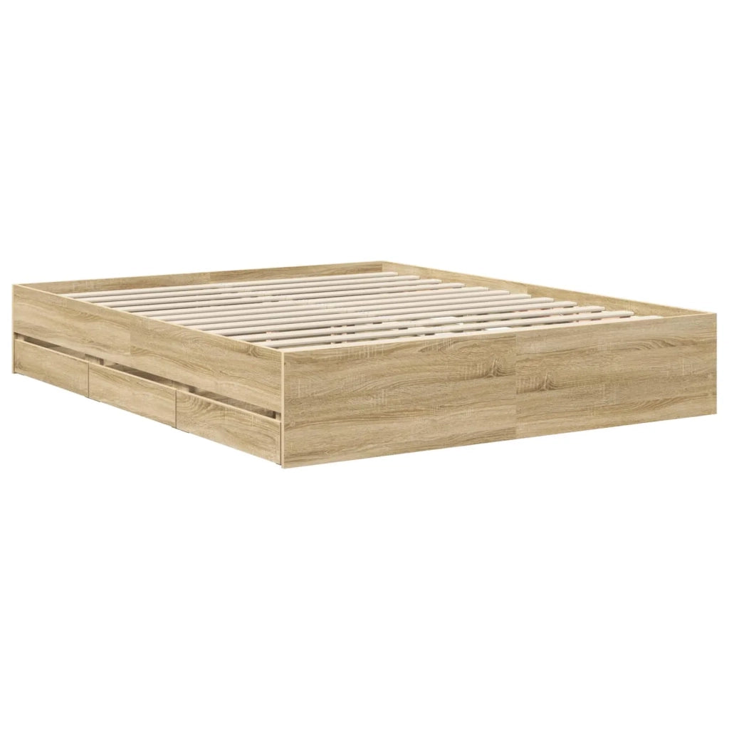 Struttura del letto con cassetto Rovere Sonoma 160 x 200 cm