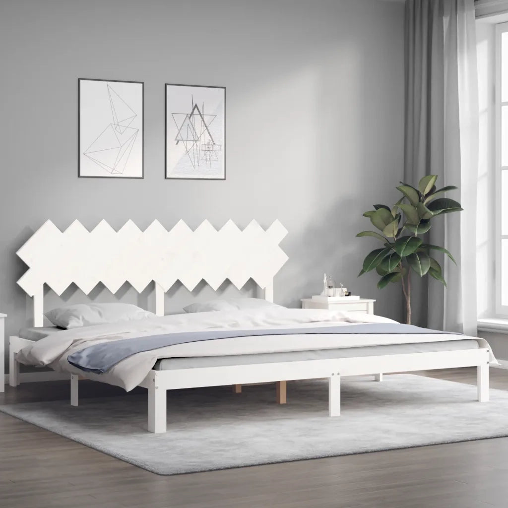 Giroletto senza Materasso Bianco 200x200 cm Legno Massello Pino 3193747