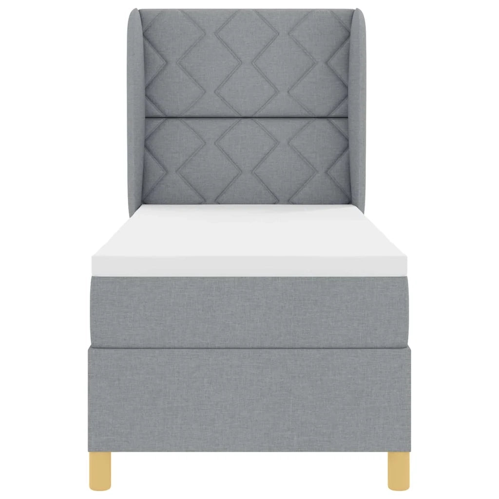 Letto a molle con materasso Grigio chiaro 200 x 80 cm Tessuto 3340781