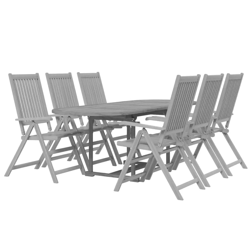 Set da Pranzo per Giardino 7 pz in Legno Massello di Acacia 3079649