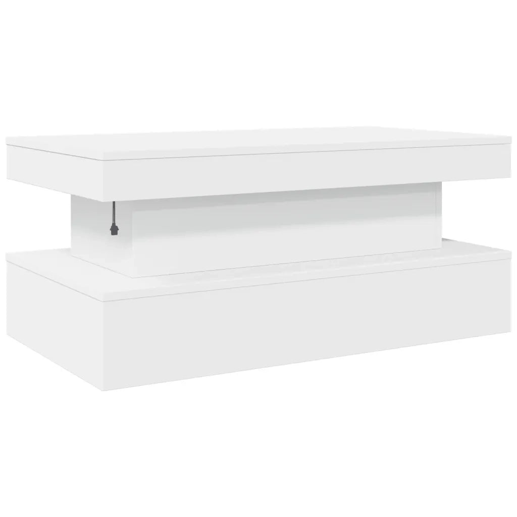 Tavolino da salotto | Tavolino da caff¨¨ | Tavolino da Soggiorno con Luci LED Bianco 90x50x40 cm