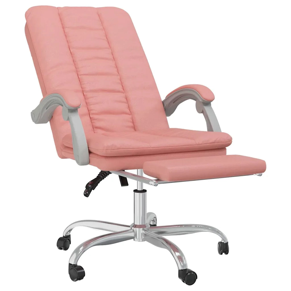Sedia per studi-Poltrona da Ufficio Reclinabile Rosa in Similpelle 678092