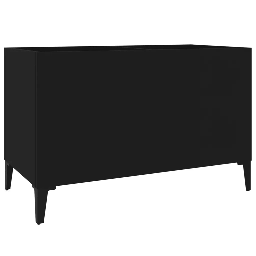 Mobile porta dischi pratico e classico 74,5 x 38 x 48 cm realizzato in legno composito nero 02_0049208