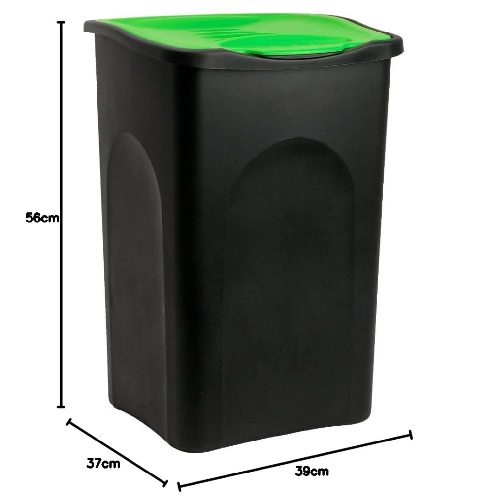 Stefanplast Pattumiera 50L mit con Coperchio Bidone Rifiuti in Plastica Raccolta Differenziata