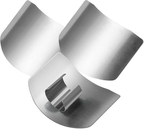 Protezione per Dita in Acciaio Inossidabile - Protezione per Dita in Silicone - Protezione per Dita di Cucina - 3 Pezzi - Adattabile - Facile da Pulire