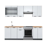 Cucina componibile Fame-Line Bianco rustico/Antracite 240 cm, PL Rovere Vicco